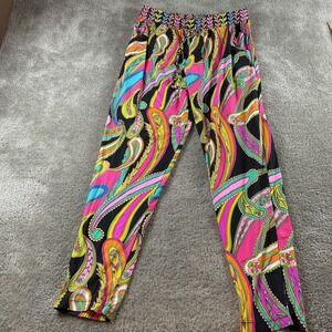 Trina Turk Paisley Print Lounge‎ Pants Colorful Elastic Waist Bohemian Trousers